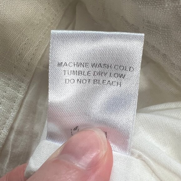 Linen Wide Leg Cropped Trouser Pants High Waisted Old Money Quiet Luxury Coastal - Picture 6 of 9